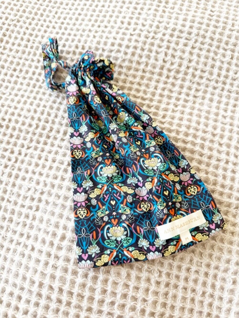 ANN MASHBURN TRACK SHORT Blue Floral Liberty Fabric M - Picture 3 of 6
